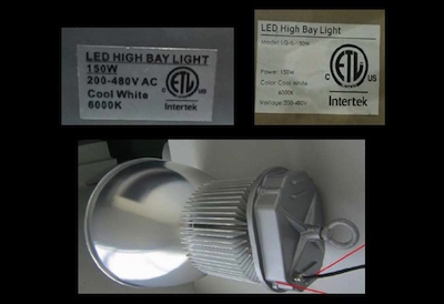 Intertek Warns of Unauthorized ETL Certification Mark on LED High Bay Luminaires