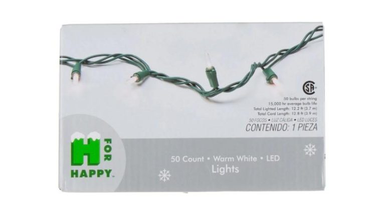 H for Happy™ 50- Count LED Basic Christmas String Lights in White Recalled Due to Electric Shock Hazard