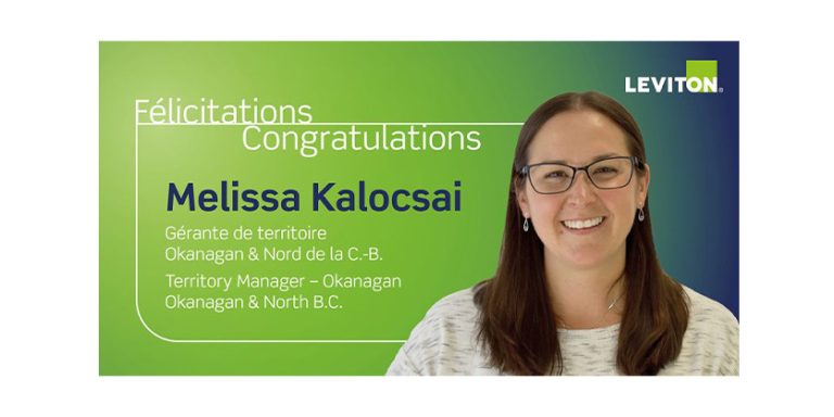 Congratulations to Melissa Kalocsai: The New Leviton Territory Manager for Okanagan and North BC 2023