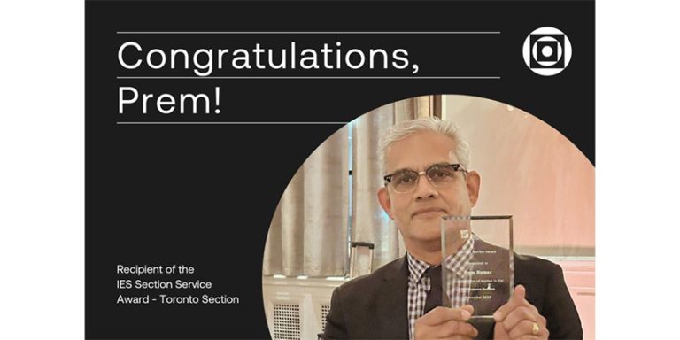 Current Lighting Spec Sales Manager Prem Kumar Receives IES Section Service Award