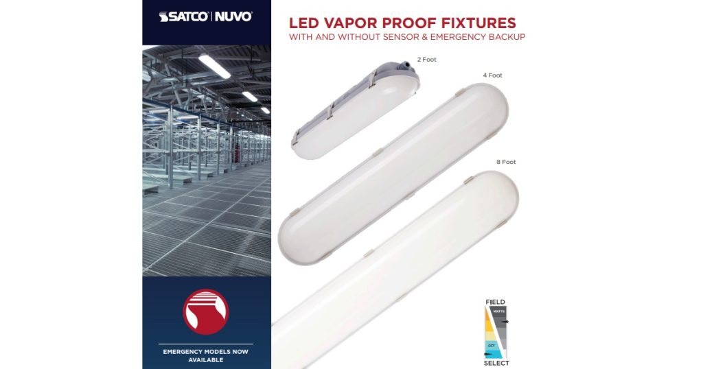 Oct 1, 2025 - SATCONUVO LED Vapor Proof Fixtures - With & Without Sensor & EM Backup