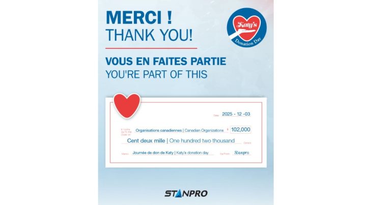 Dec 11, 2025 - Stanpro’s Katy’s Donation Day Breaks Record, Giving Back to Communities Across Canada