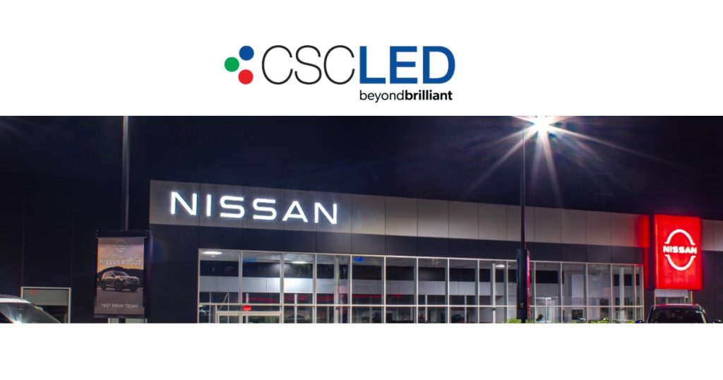 Jan 14, 2026 - CSC LED Spotted on Site - FL05 Area Lights Illuminate Waterloo Nissan with DarkSky-Friendly Design