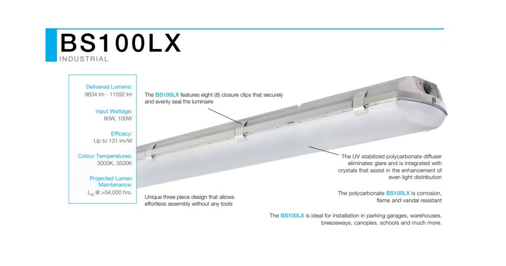 Jan 16, 2026 - BeLuce BS100LX - High-Output Vapour Tight Luminaire