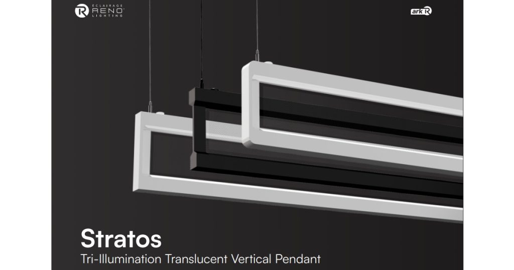 Jan 29, 2026 - RENO Lighting Introduces STRATOS — Tri-Illumination Translucent Vertical Pendant