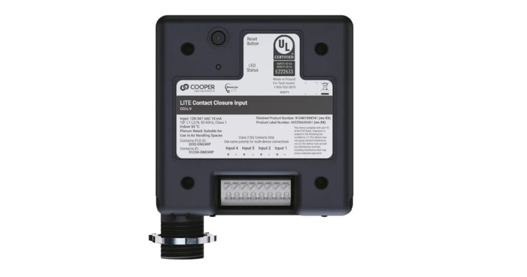 May 29, 2026 - Cooper Lighting WaveLinx LITE Contact Closure Input (CCI-L-V)