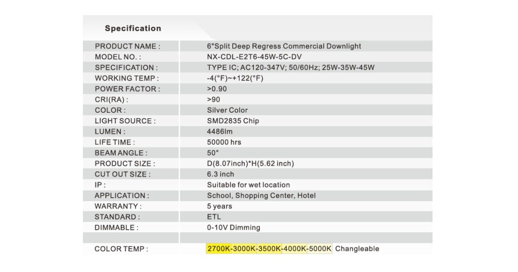 August 13, 2026 - NEXLEDS 6 LED Split Deep Regress Downlight - NX-CDL-E2T6-45W-5C-DV 5